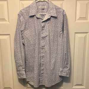 Everywhere Men's Casual White and Blue Shirt